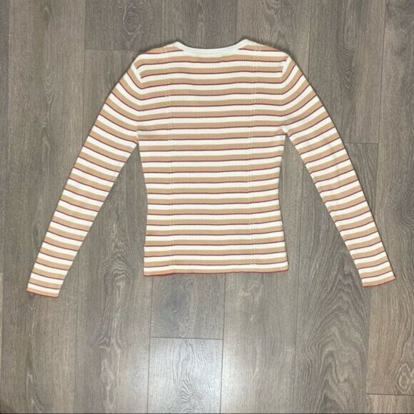 Tommy Hilfiger Women's Stripe Sweater V-neck Pullover Vintage 2000 Preppy Size M - Picture 15 of 16